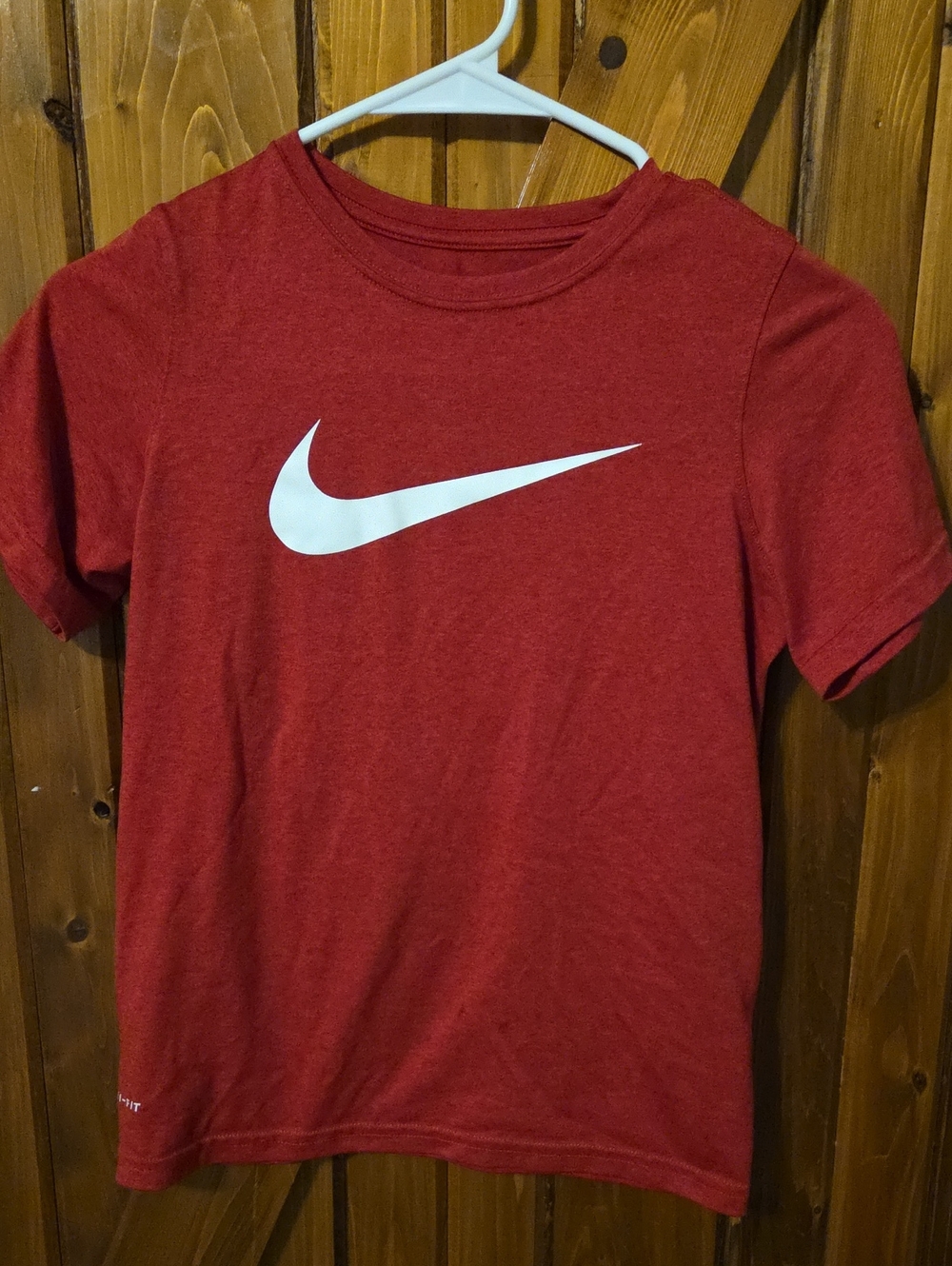 Nike Red Short-Sleeve Tee with White Swoosh